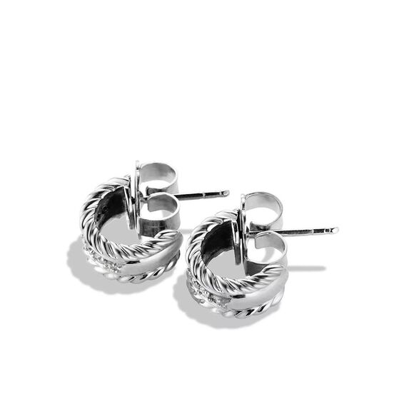 David Yurman Cable Classics Hoop Earrings with Diamonds silver - Picture 2 of 16